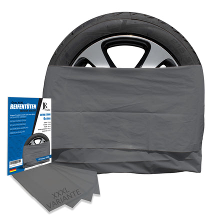 JK Trade® Reifentüten Set 4-teilig – Extra starke Premium Reifensäcke zur Aufbewahrung & Lagerung von Autoreifen, Reifentüten XXXL (18–22 Zoll)