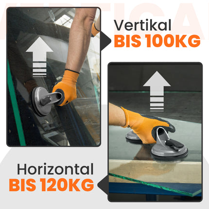 Saugheber Grau vertikale und horizontale Belastbarkeit