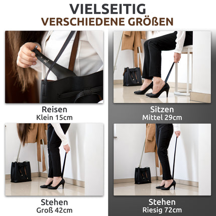 JK Trade® 2er Set STABILE Edelstahl Schuhlöffel | 15 & 42cm