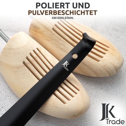 JK Trade® 2er Set STABILE Edelstahl Schuhlöffel | 15 & 42cm