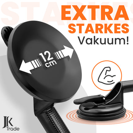 Saugheber in Schwarz hat ein extra starkes Vakuum dank 12cm Gummiauflage