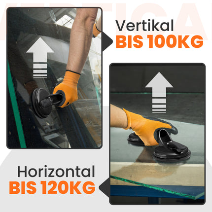 Saugheber Schwarz vertikale und horizontale Belastbarkeit bis 120KG