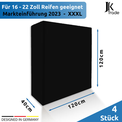 Maße der JK Trade Reifentaschen schwarz 18–22 Zoll – XXL-Größe für große Reifen