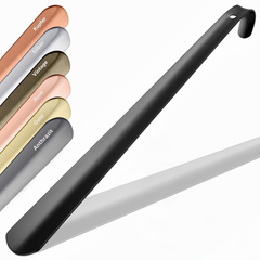 JK Trade Schuhlöffel schwarz 42 cm – eleganter Edelstahl-Schuhanzieher, pulverbeschichtet