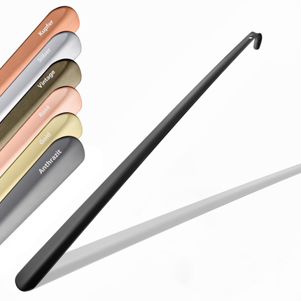 JK Trade Schuhlöffel schwarz 52 cm – stabiler, pulverbeschichteter Edelstahl-Schuhanzieher